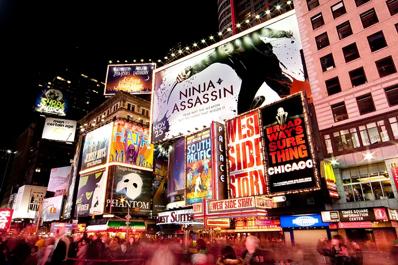 Broadway at Times Square by Night