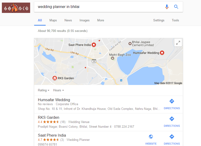 Google SEO search results