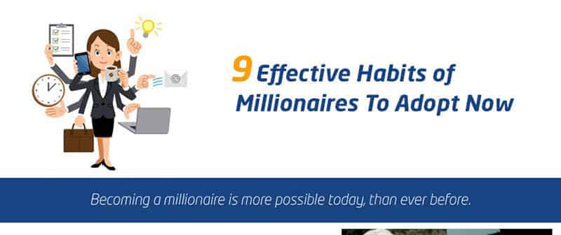 Woman character in millionaires habit infographic