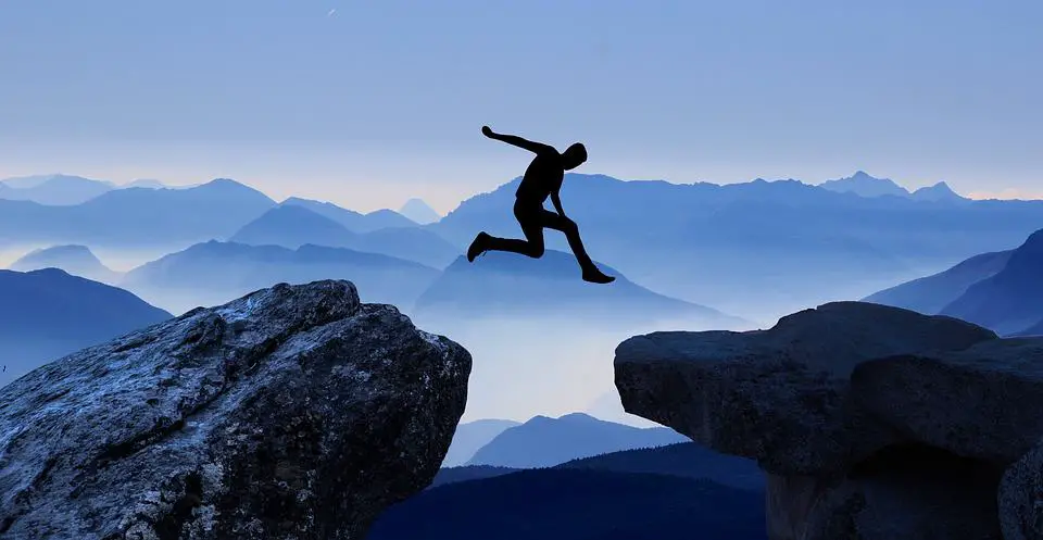 how to overcome the skills gap - peron jumping over a gap