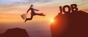 Lucrative Career Options  - person leaping over to a new job