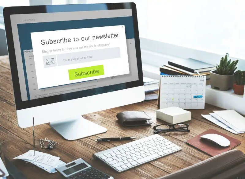 Subscribe Newsletter Advertising Register Member Concept