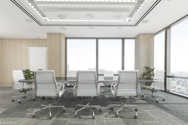 3d rendering meeting room on office building