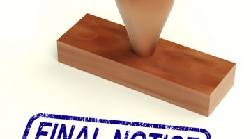 Final Notice Rubber Stamp Showing Outstanding Payments Due