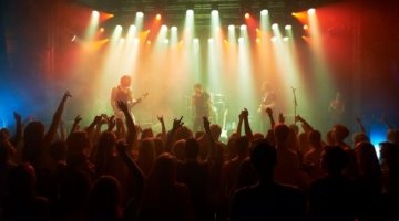 Crowd listening to a live concert