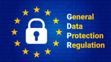 GDPR - General Data Protection Regulation. EU flag. Vector illustration
