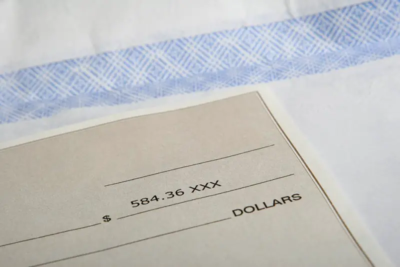 paycheck showing monetary amount in dollars