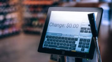 POS System black flat screen monitor