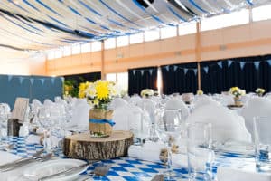 Tables set up for business event