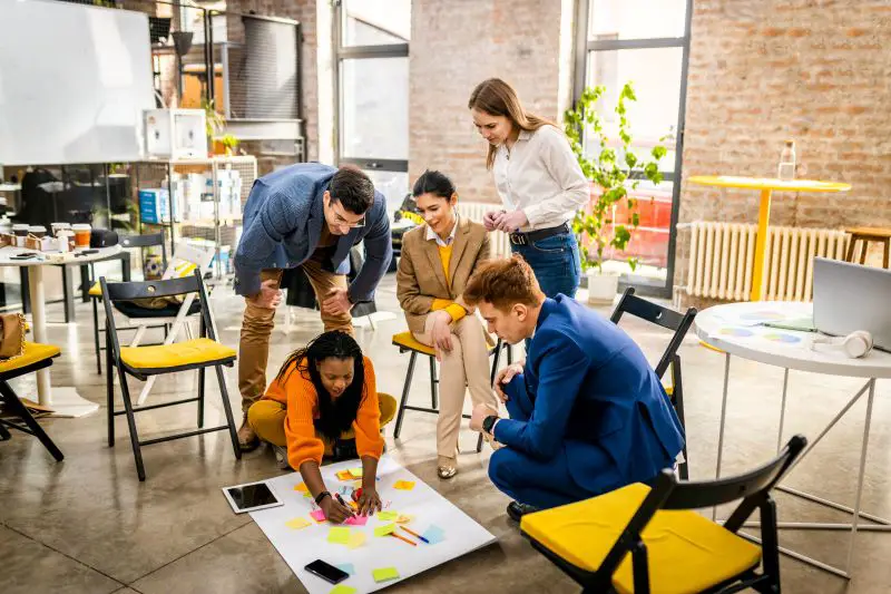 Business team working in a start-up office