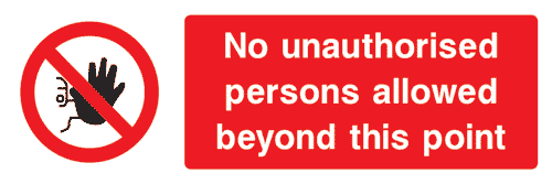 safety signs for warehuses - no unauthorised persons