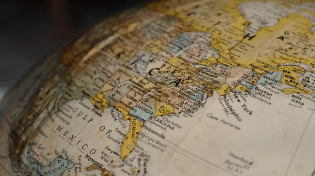 globe of the world showing North America and Canada - international trade