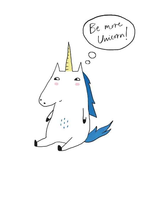 be more unicorn greeting card