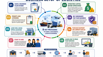 Significant Processes Involved In Business Setup of Logistics Infographic