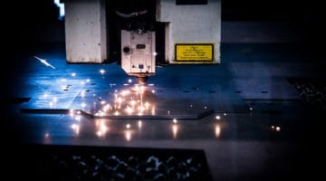 Laser cutting machine in use