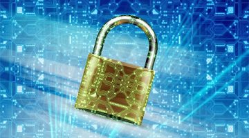 Illustration security secure locked technology for customer data.
