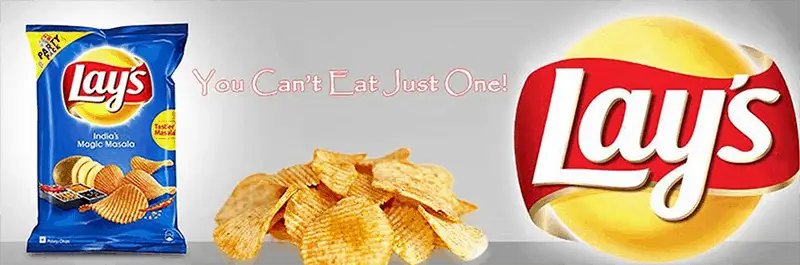 Lays Packaging with tag line you can't eat just one