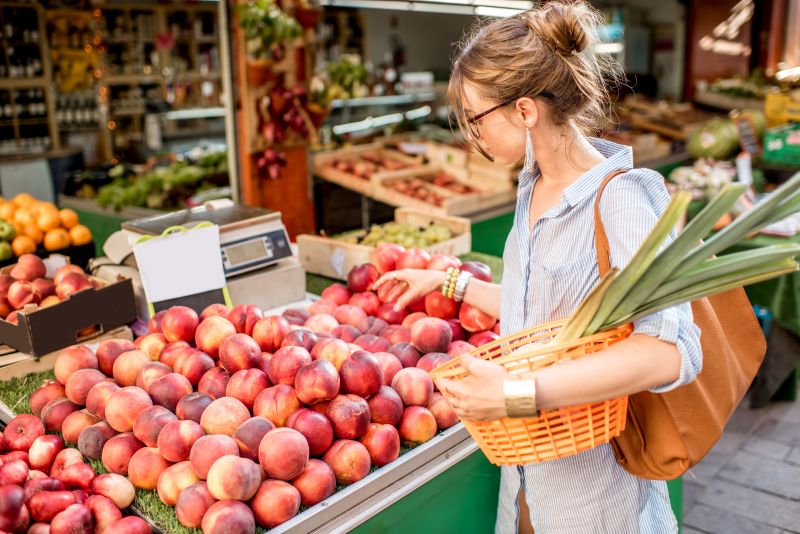 Woman at the food market