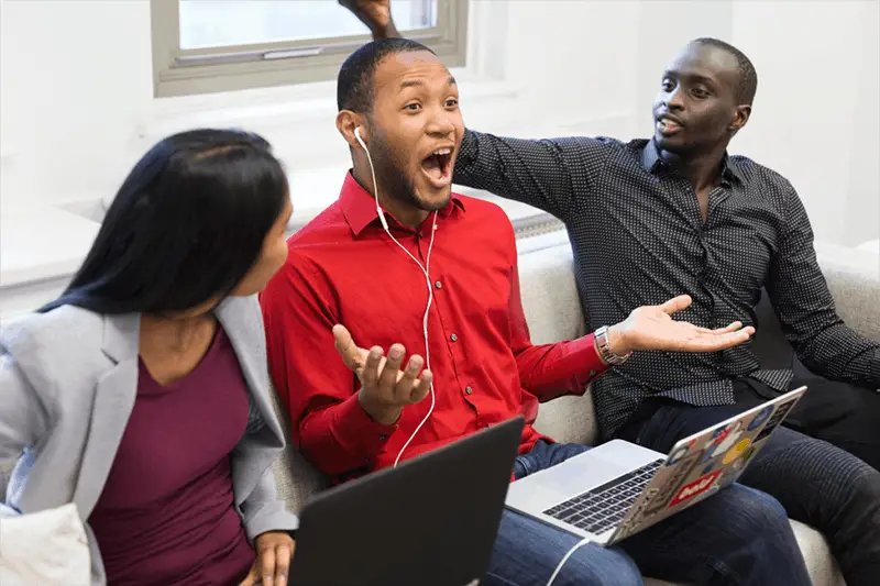 surprised team member - team work