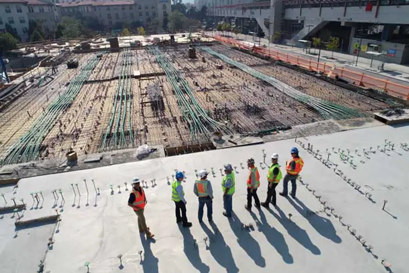 A group of people on construction site