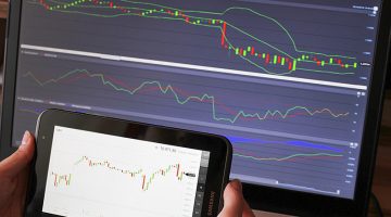 Forex trading analysis forex chart on the laptop and tablet screen