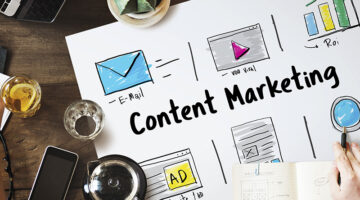 A man creating a content marketing plan in the table