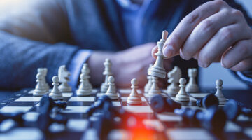 A man playing chess