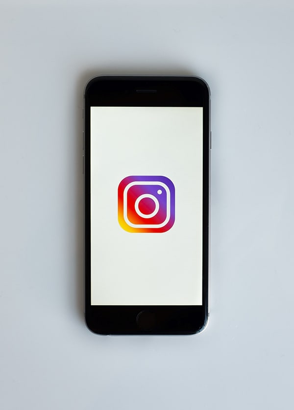 mobile phone showing instagram icon