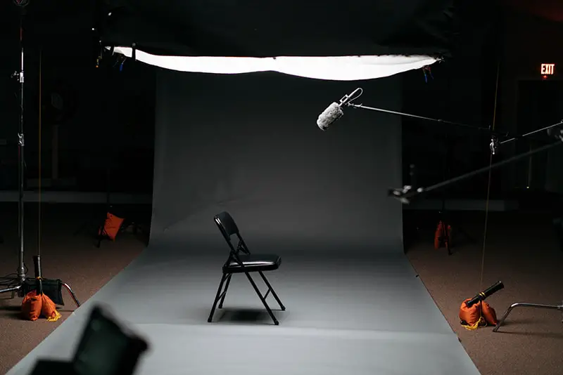photography studio set up for making video marketing content