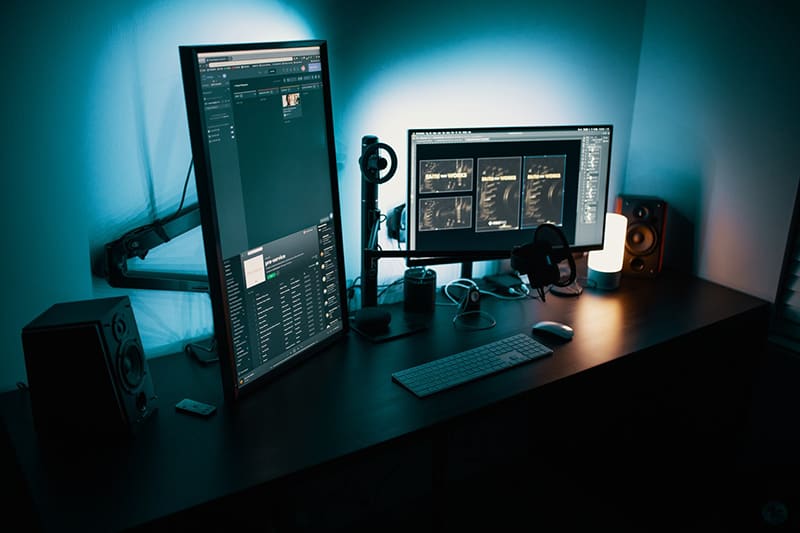 black flat screen computer monitor and keyboard – IT Technology