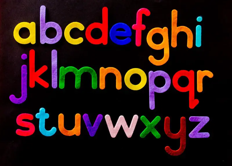 Colorful alphabet letters