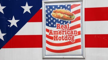 Advertising real american hotdog