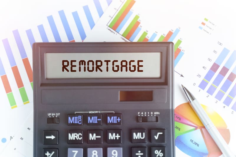 Remortgage text in calculator screen