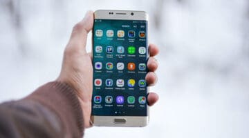 Person holding a smartphone