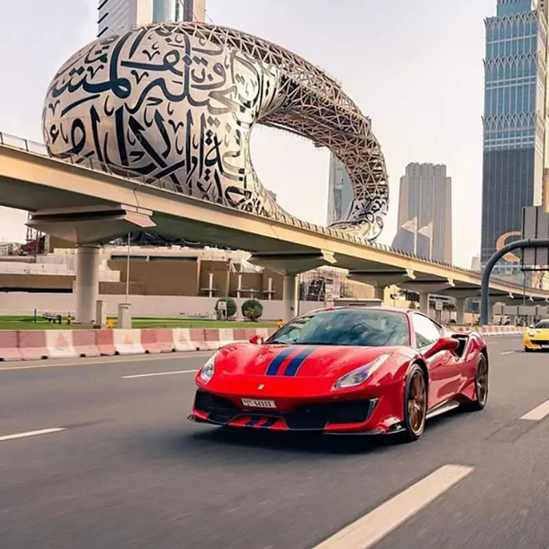 Red car in Dubai