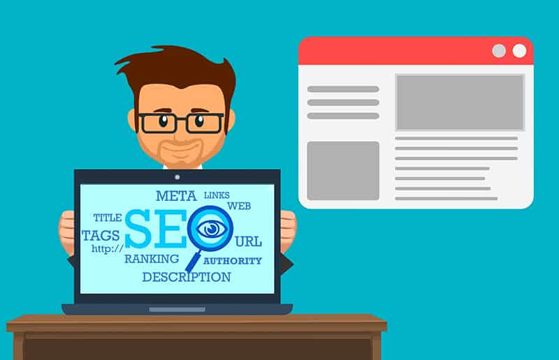 Illustration SEO - under a magnifying glass