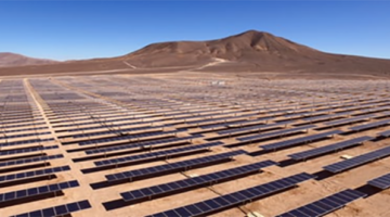 solar panels in a desert landscape