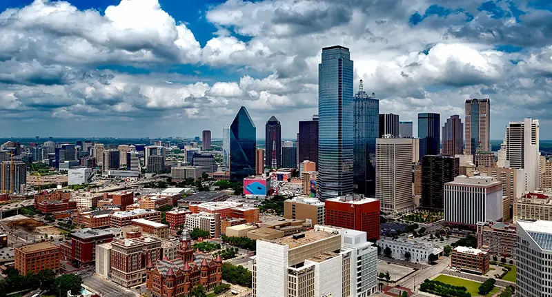 Dallas Texas city view of buildings