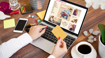 Woman shopping on ecommerce store