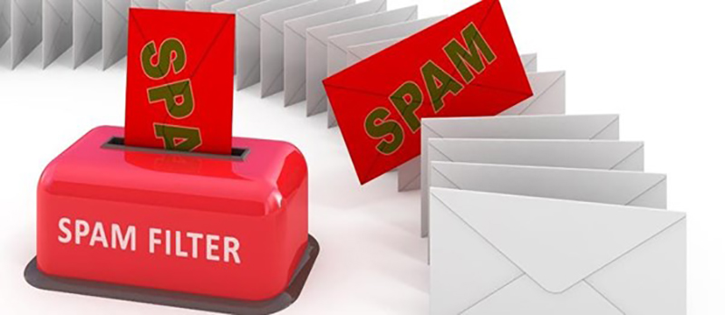 Red email spam filter concept