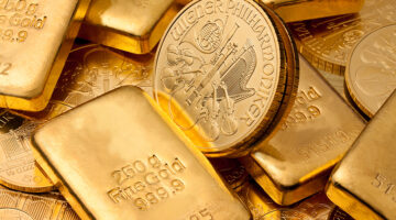 Gold coins and bar