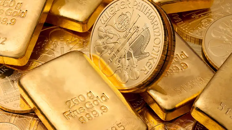 Gold coins and bar