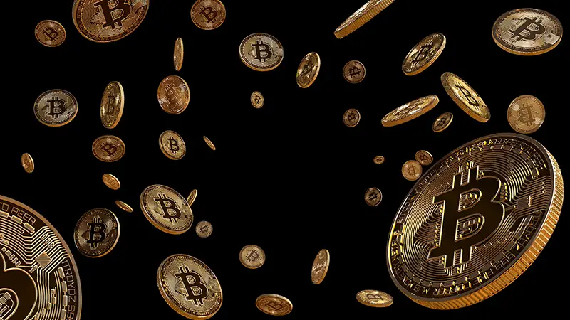 Bitcoin gold with black background