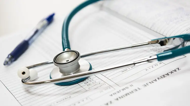 Blue and silver stethoscope