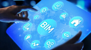 BIM Building Information Modelling Technology concept on virtual screen