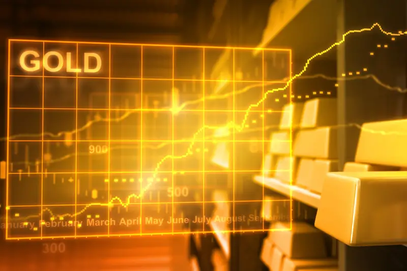 Gold bars and stock market