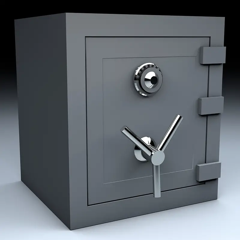 Grey safe. security vault