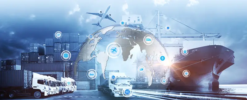 Smart technology concept with global logistics partnership Industrial Container Cargo freight ship, internet of things Concept of fast or instant shipping, Online goods orders worldwide