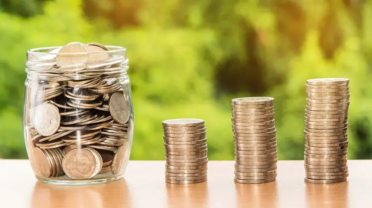 Coins in a jar