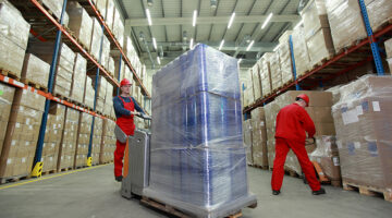 Two man working inside the warehouse